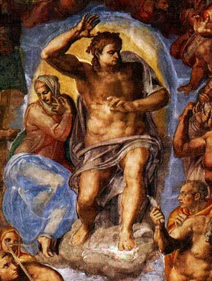Juízo final, Michelangelo (detalhe central)